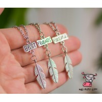 Кулон для троих друзей "Best Friends Forever. Перо". Цена за набор